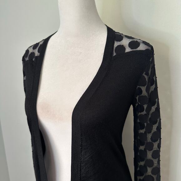Diane Von Furstenberg black long sleeve silk knit duster robe size P - Picture 4 of 8